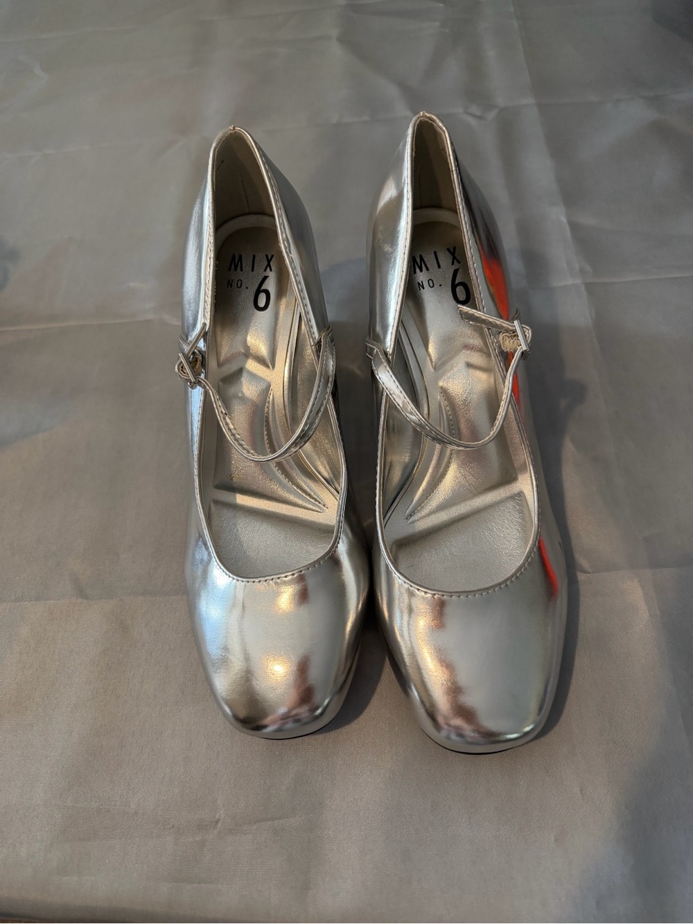 Mix No. 6 Metallic Silver Mary Jane Heels